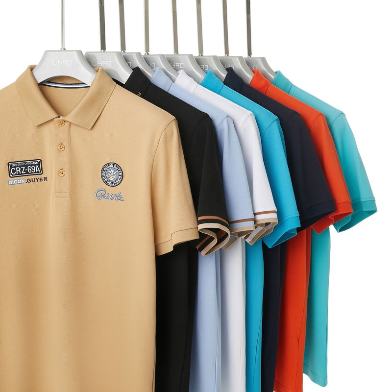 Vêtements d'hommes Casual style Polo avec logo en relief et imprimé double face