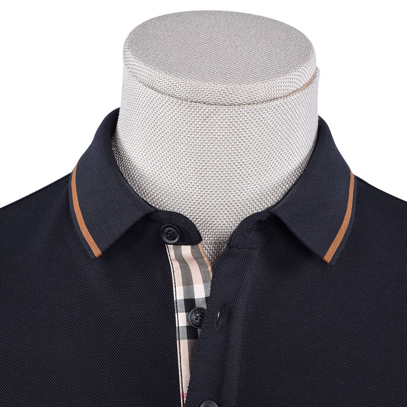 Impression verte Logo personnalisé Anti-Pilling coton Polo à manches longues pour les affaires