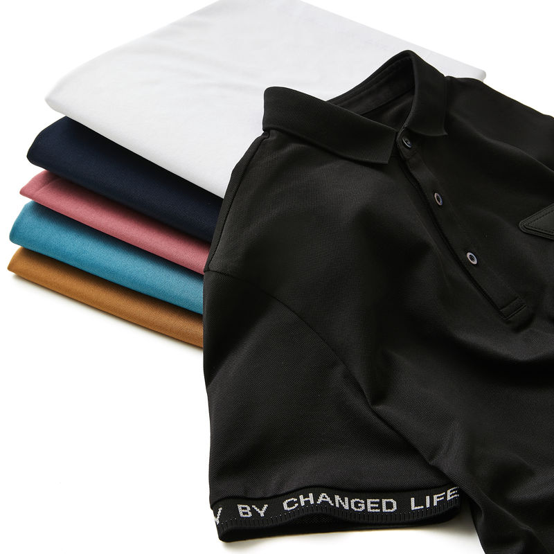 T-shirt de bureau en tissu tricoté à haute élasticité et imprimé sur mesure