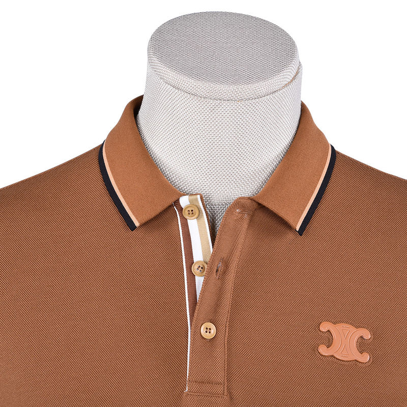 T-shirt à col spécialement conçu pour la peinture anti-pilling de couleur claire avec logo et tissu personnalisés
