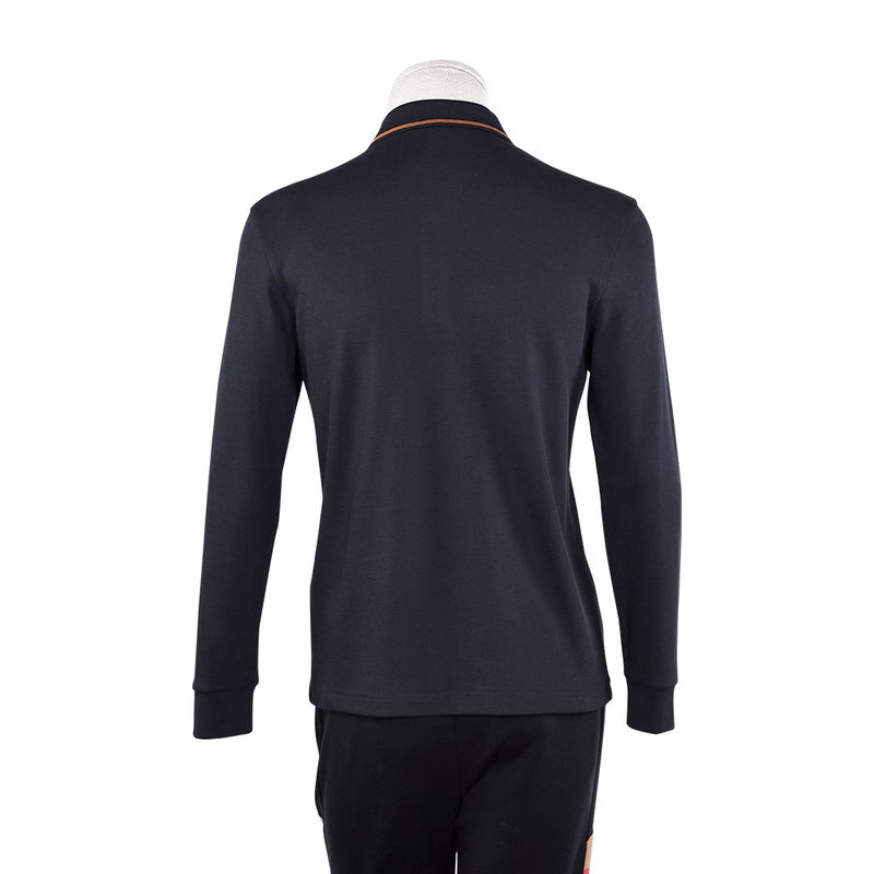 T-shirt de polo en coton séché rapide pour hommes avec col debout et impression verte
