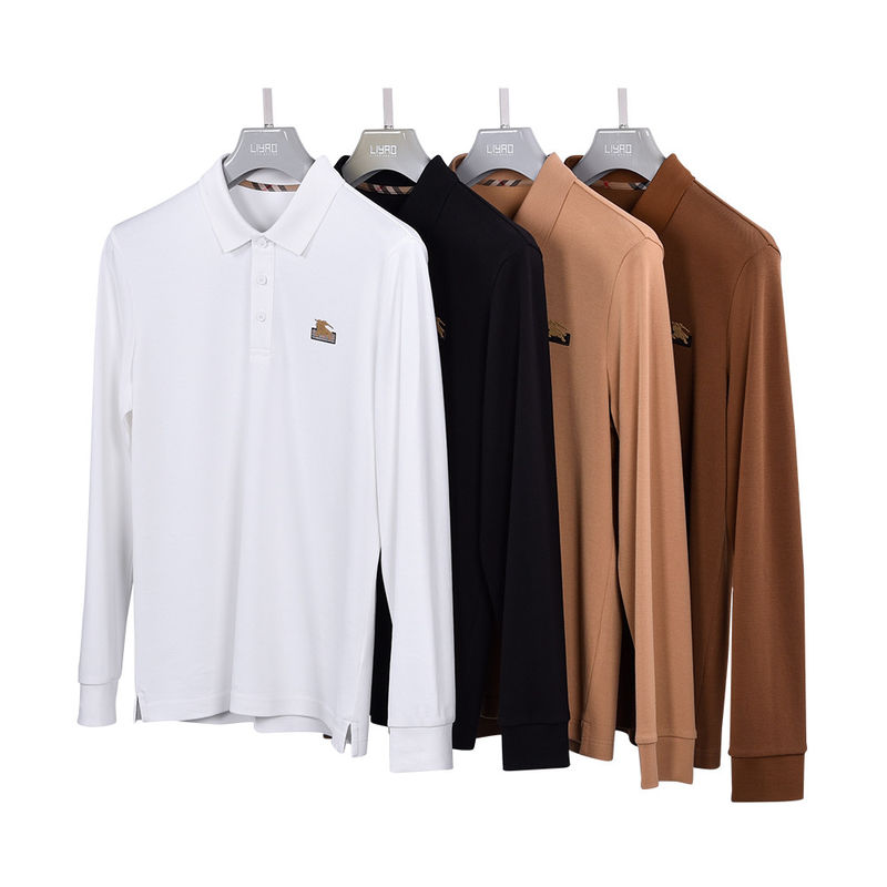 Impression de logo sur mesure 100% coton Blanc Luxe Polo à manches longues pour hommes garçons