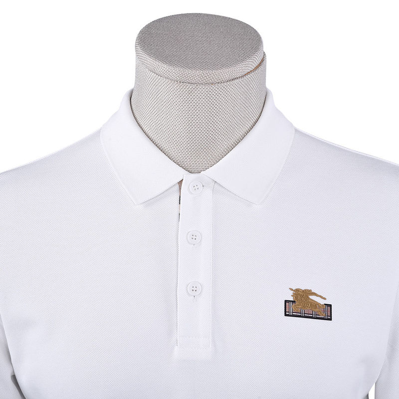 Impression de logo sur mesure 100% coton Blanc Luxe Polo à manches longues pour hommes garçons