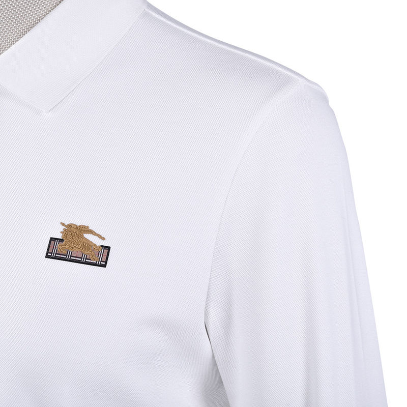 Impression de logo sur mesure 100% coton Blanc Luxe Polo à manches longues pour hommes garçons