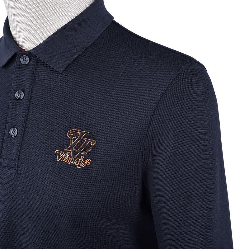 T-shirt à manches longues à la mode pour hommes avec collier de chemise de travail et logo personnalisé