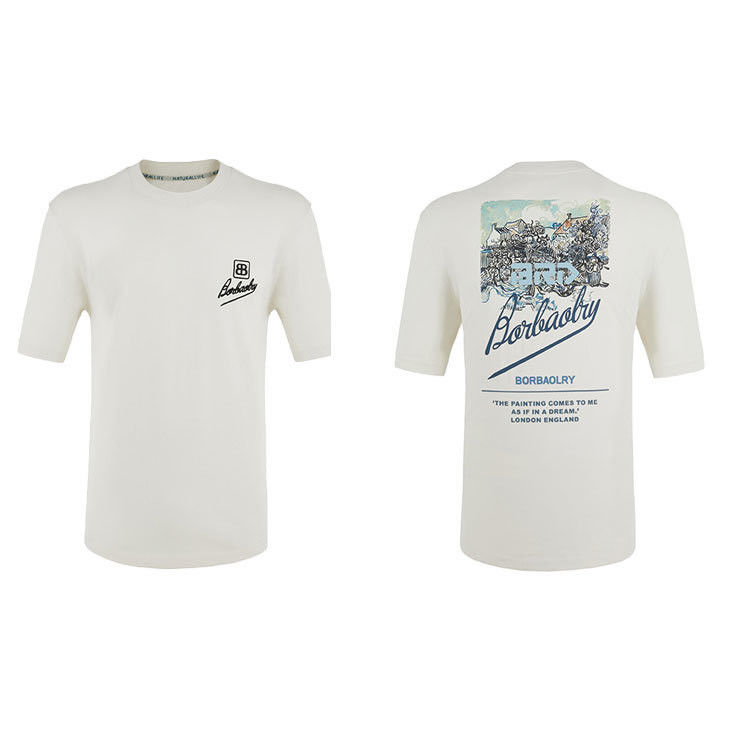 Logo de couleur personnalisée T-shirt 100% coton brodé Impression surdimensionnée