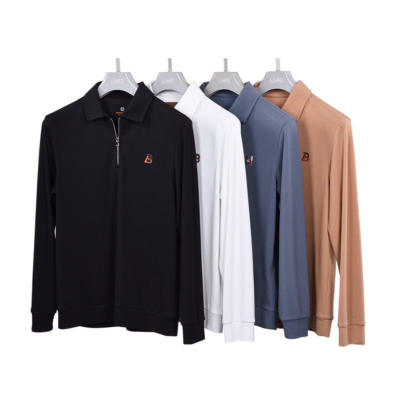 Saison d'automne T-shirt imperméable à l'eau à manches complètes pour hommes Couleurs personnalisées 170-210 grammes