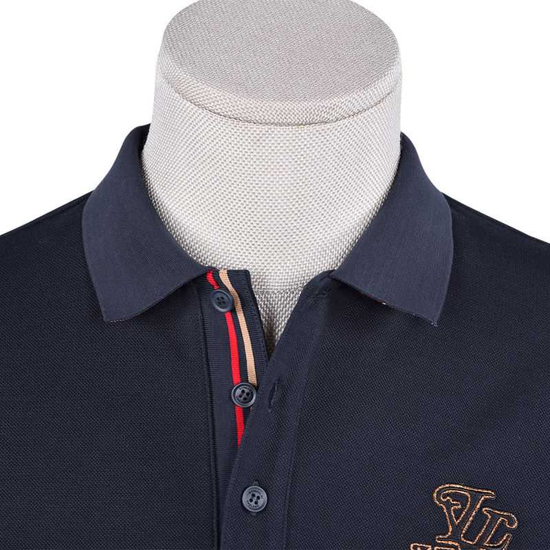 T-shirt à logo personnalisé de la saison d'automne avec collier de couleur différente et impression acceptable