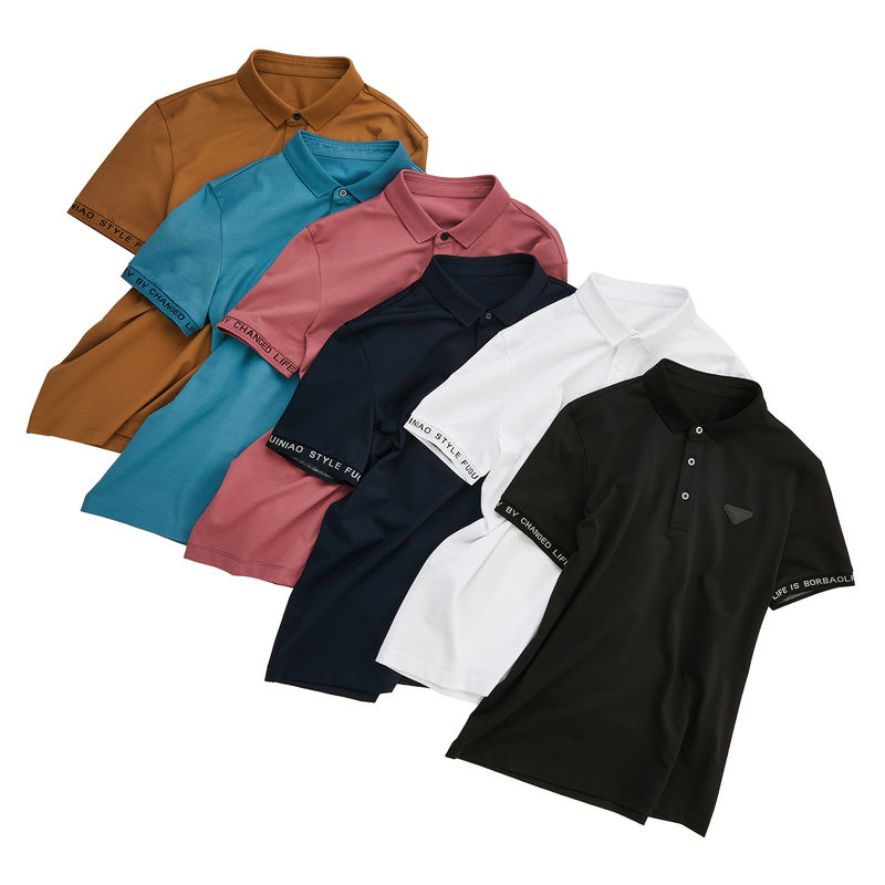 Logo personnalisé T-shirts de golf pour enfants en noir 100% coton T-shirt de polo Pique