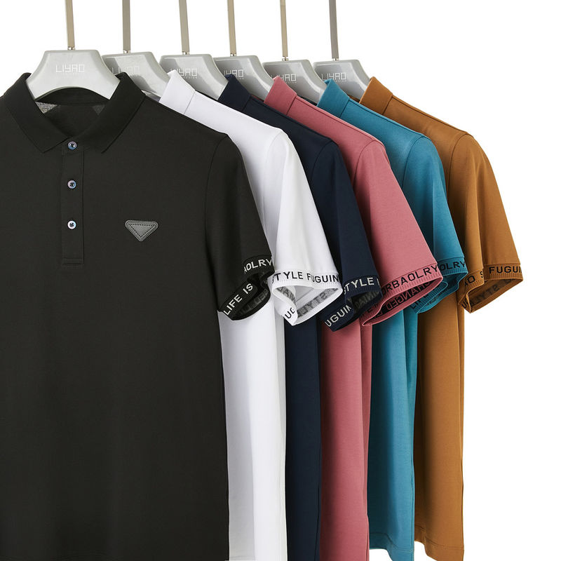 Logo personnalisé T-shirts de golf pour enfants en noir 100% coton T-shirt de polo Pique