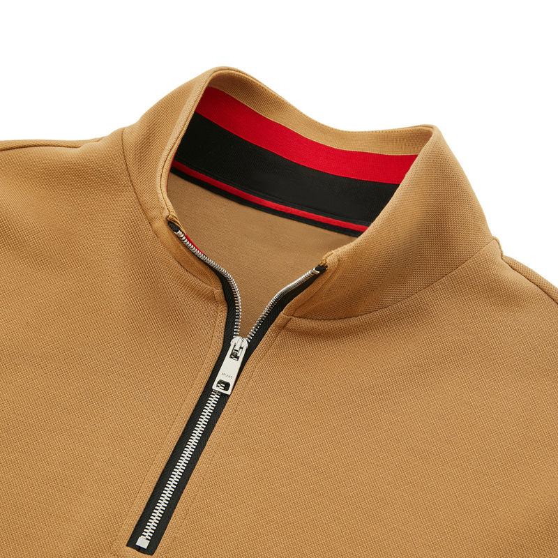 T-shirts de polo pour hommes 100% coton Manches complètes Logo personnalisé Collier de support Longueur régulière