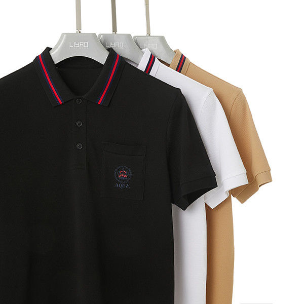 Maillot de golf de l'été pour hommes avec logo personnalisé et col roulant