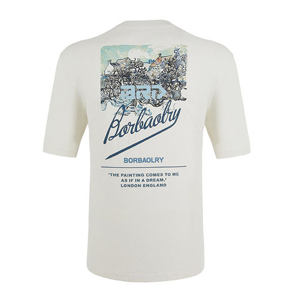 T-shirt sur taille pour hommes Poids lourd coton confortable Impression offset brodée