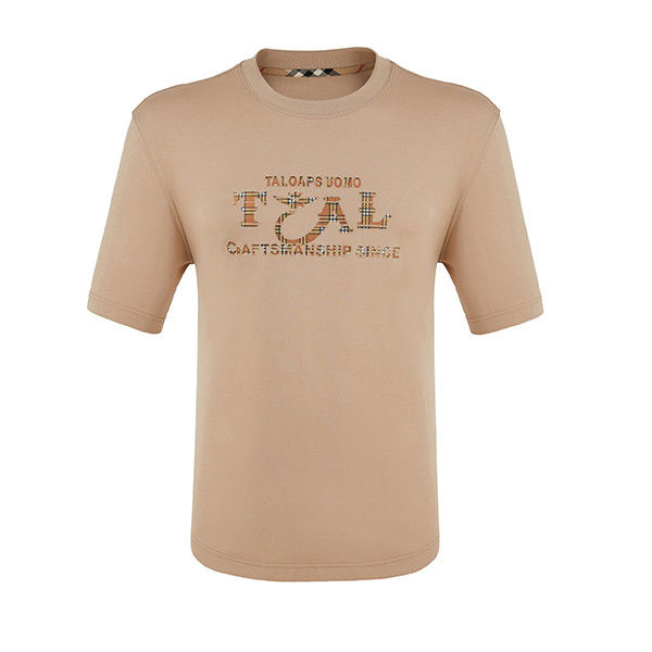 T-shirt masculin durable avec logo de couleur personnalisé et tissage tricoté