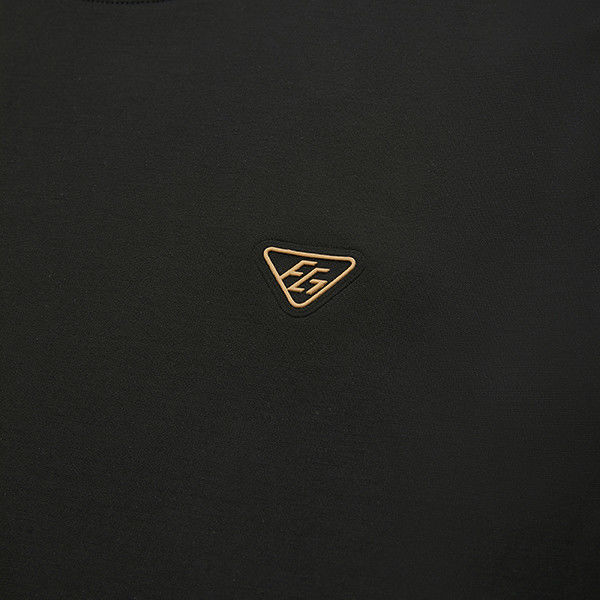 T-shirt court homme avec coton personnalisé noir blanc style de base sans détection d'aiguille
