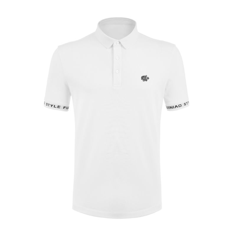 T-shirts de golf pour hommes d'été avec col trundown personnalisé imprimé en relief anti-pilling