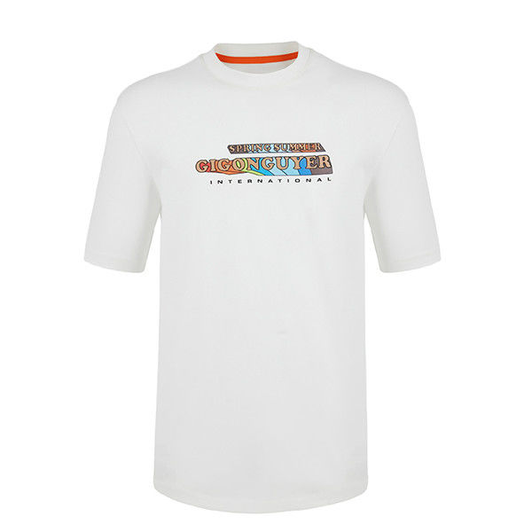 100% coton O Col Plain T-shirt anti-rides Plus taille personnalisée