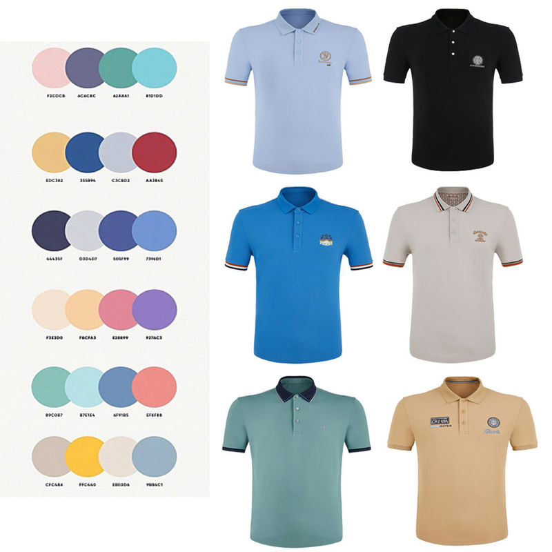 T-shirts de golf simples pour garçons T-shirts pour hommes en blanc bleu noir