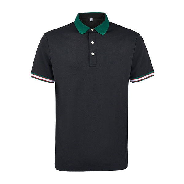 T-shirt de golf à manches courtes pour hommes en noir blanc rose marine bleu vert
