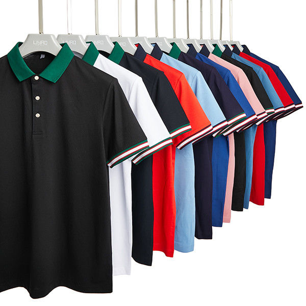 T-shirt de golf à manches courtes pour hommes en noir blanc rose marine bleu vert