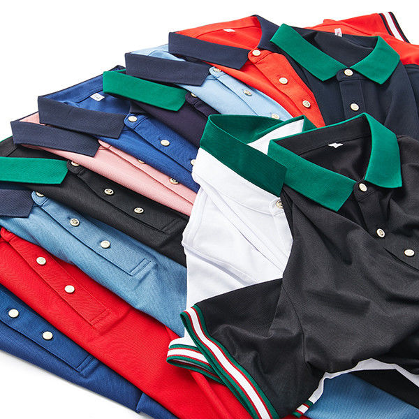 T-shirt de golf à manches courtes pour hommes en noir blanc rose marine bleu vert