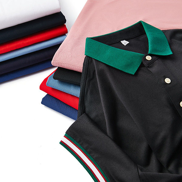 T-shirt de golf à manches courtes pour hommes en noir blanc rose marine bleu vert