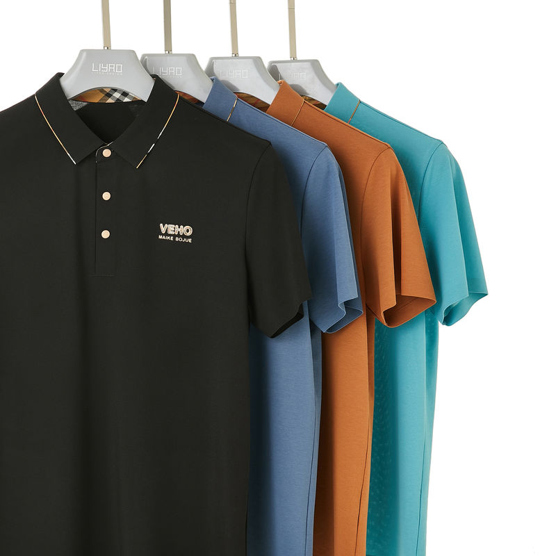 Méthode de tissage T-shirt de polo de luxe pour hommes 100% coton logo personnalisé