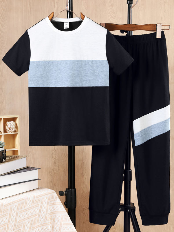 Ensemble de vêtements pour enfants décontractés respirant avec une manche courte
