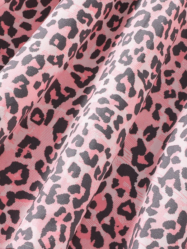 Les filles courtes jupes et robes Léopard imprimé en 91% de polyester 9% de tissu spandex