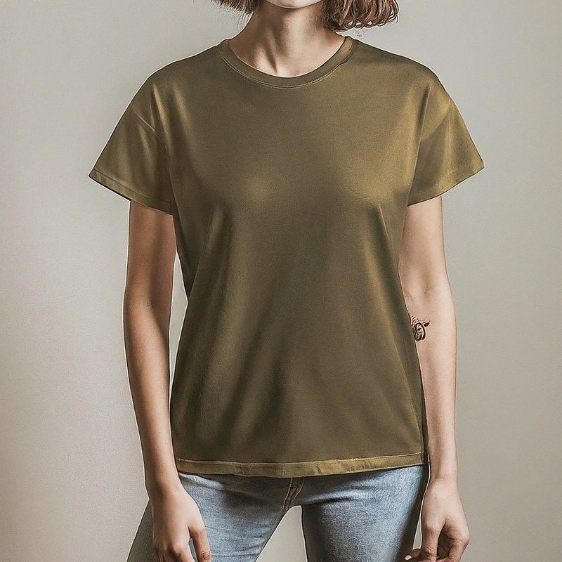 T-shirt de taille supérieure pour femme simple 200gm S-6XL avec col O-Neck