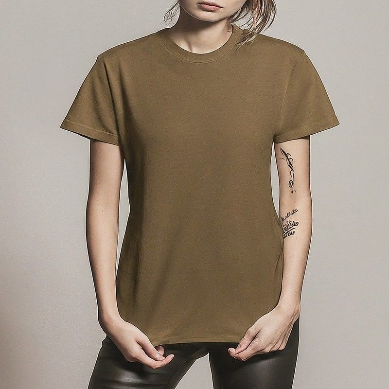 T-shirts sur mesure pour femmes 320 Gsm Tissu tricoté anti-rides