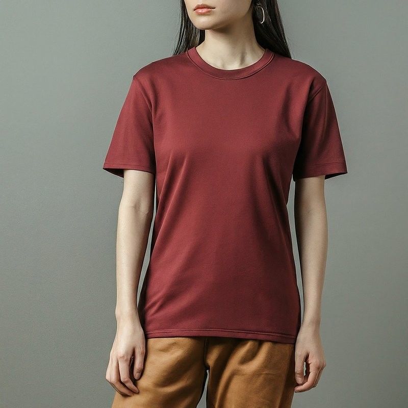 T-shirts pour femmes en coton ordinaire anti-pilule 170-210 grammes à manches courtes