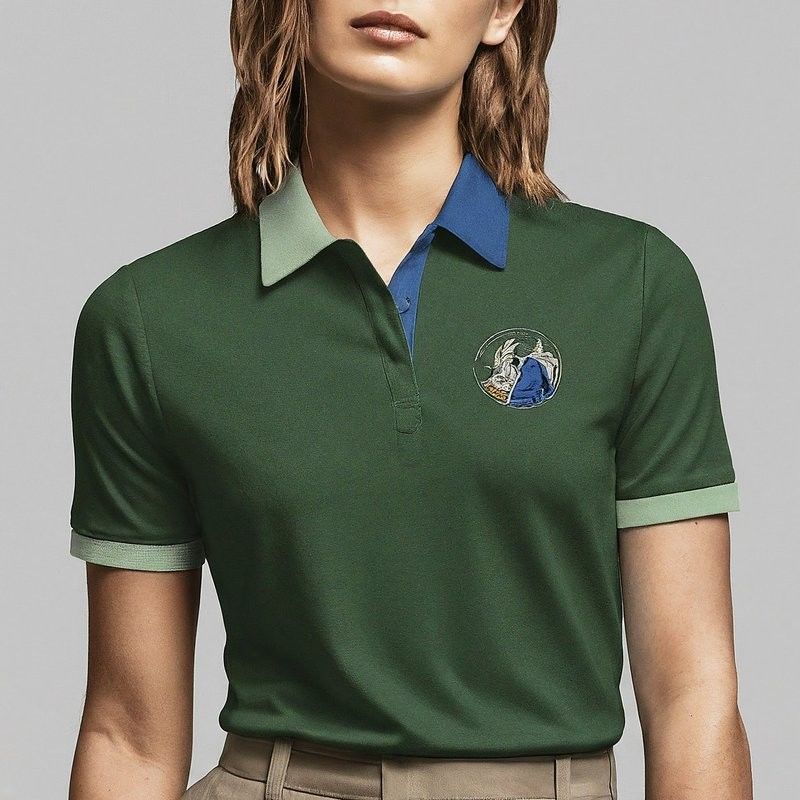 T-shirts de golf féminin personnalisé multi couleur avec logo brodé