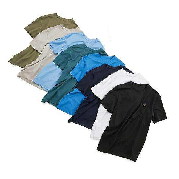 T-shirt col rond respirant confortable en gros, manches courtes, col ras du cou, logo personnalisé, étiquette, OEM/ODM, broderie