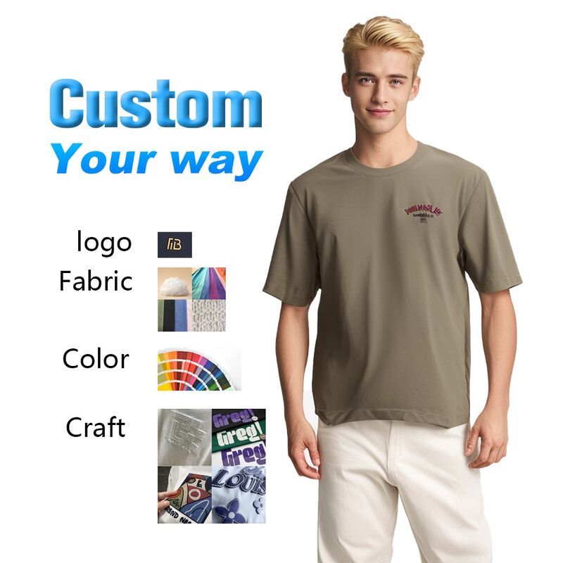 T-shirt unisexe personnalisé avec logo imprimé vintage surdimensionné pour homme