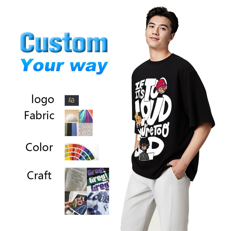 100% coton surdimensionné T-shirts pour hommes lavés à l'acide Vintage Tee Logo personnalisé Courte longue longueur Collier classique Soleil décoloré