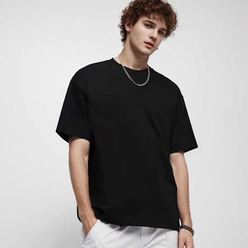 T-shirt blanc pour hommes de haute qualité T-shirt à nervures pour hommes