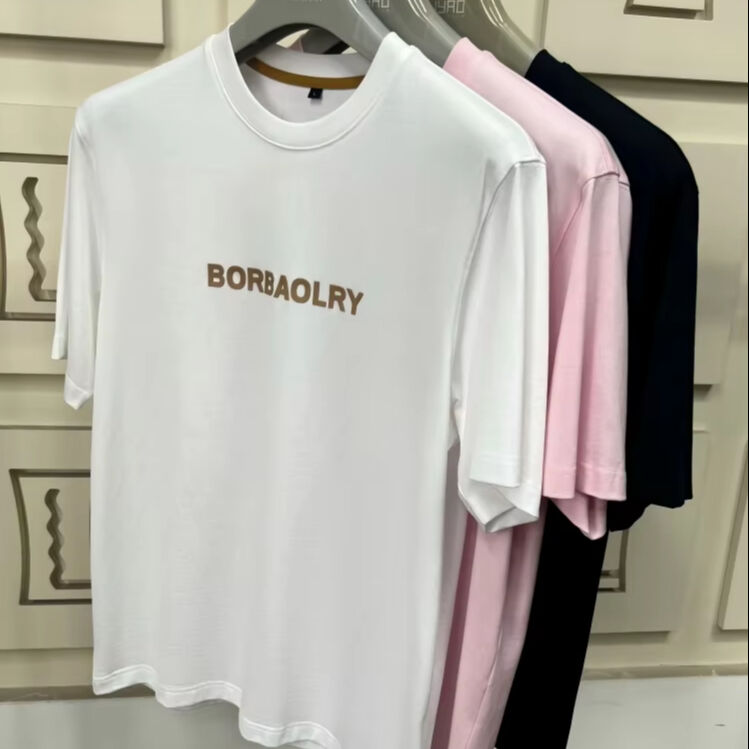 T-shirt à manches courtes coupe droite de haute qualité pour hommes avec logo personnalisé imprimé par technologie DTG