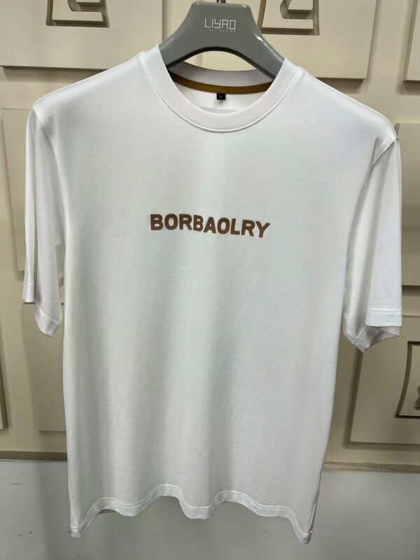 T-shirt à manches courtes coupe droite de haute qualité pour hommes avec logo personnalisé imprimé par technologie DTG