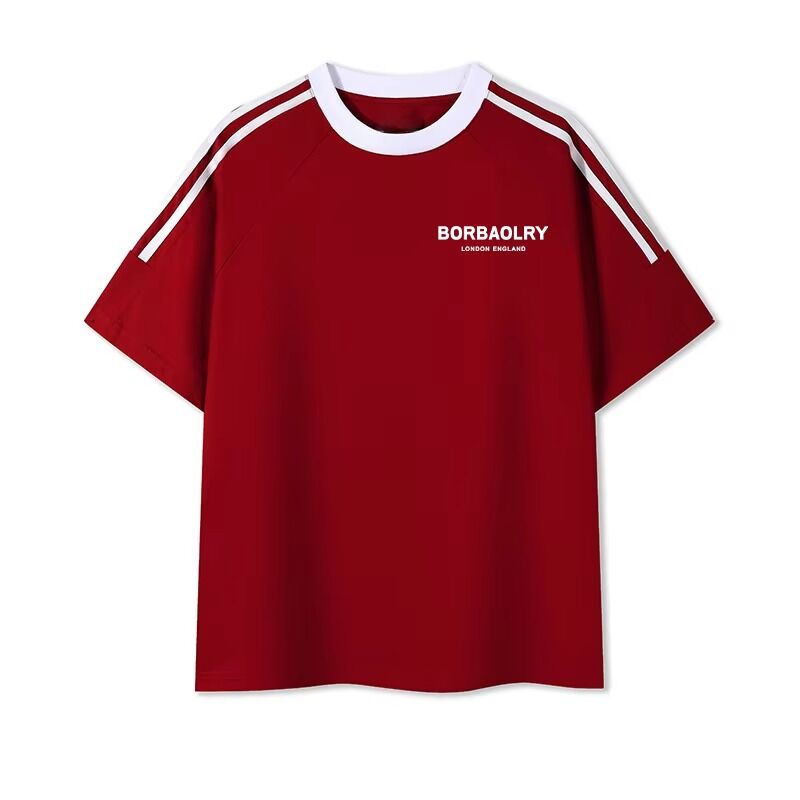 T-shirts en coton teint, tricotés, col rond, coupe régulière pour hommes, T-shirt confortable pour hommes, imprimé, style doux