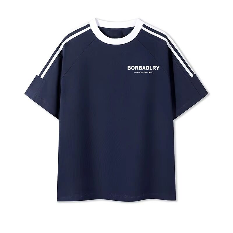 T-shirts en coton teint, tricotés, col rond, coupe régulière pour hommes, T-shirt confortable pour hommes, imprimé, style doux