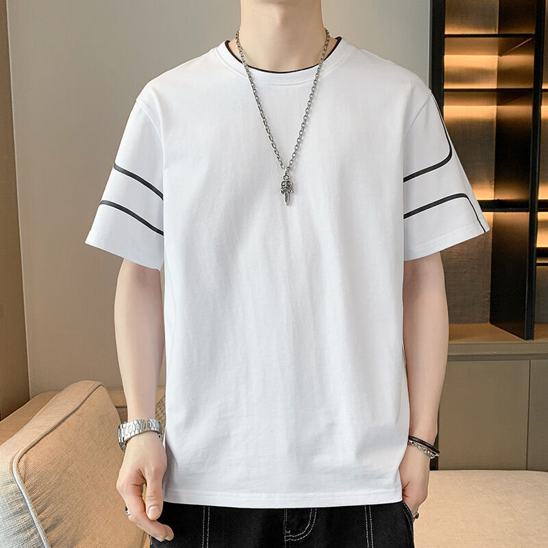 T-shirt à manches courtes pour hommes avec logo personnalisé OEM, design imprimé, haut ample, t-shirt d'été à demi-manches