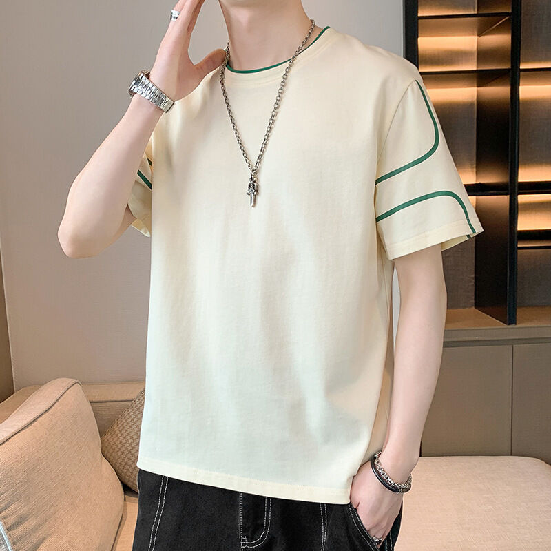 T-shirt à manches courtes pour hommes avec logo personnalisé OEM, design imprimé, haut ample, t-shirt d'été à demi-manches