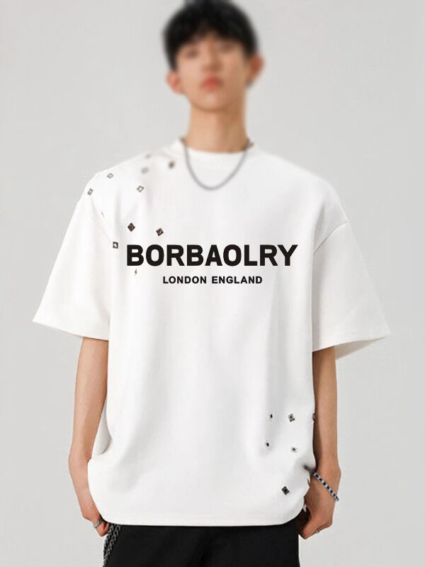 OEM T-Shirt noir surdimensionné Homme T-Shirt Vintage personnalisé T-Shirt Dtg en gros T-Shirt lavé T-Shirt poids lourd