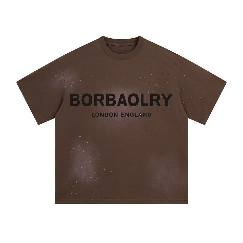 T-shirts de haute qualité de poids lourd pour hommes en détresse T-shirts à l'acide T-shirt surdimensionné T-shirt personnalisé T-shirt homme