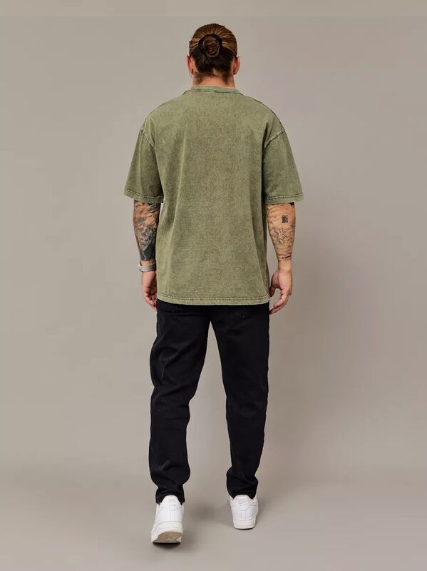 T-shirt ample pour homme de haute qualité, style High Street, extensible, surdimensionné, avec imprimé, crop top d'été essentiel