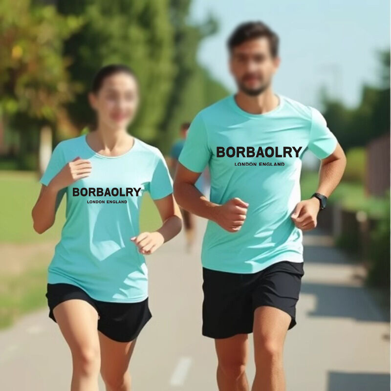 T-shirt personnalisé Blain à col rond, séchage rapide, imprimé avec logo personnalisé