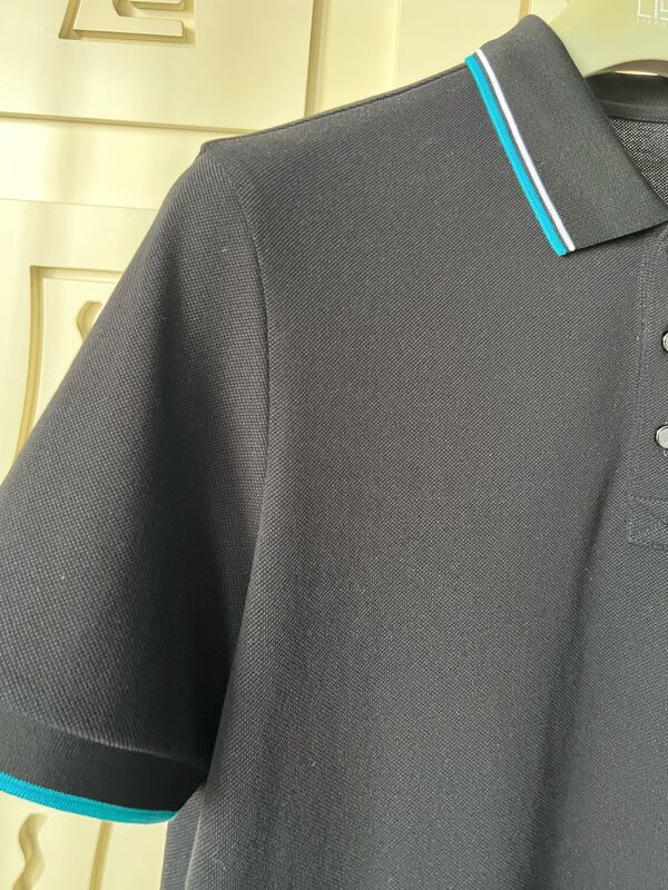 Polos pour hommes avec bordure contrastée et design texturé 100% coton piqué T-shirt de haute qualité Usine Polo pour hommes