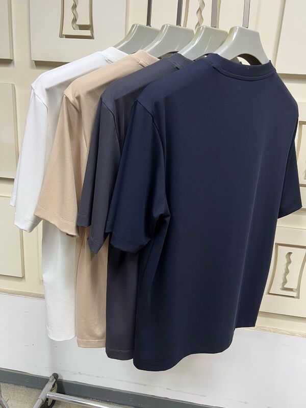 T-shirts minimalistes à manches courtes pour hommes, t-shirts basiques de couleur unie pour hommes