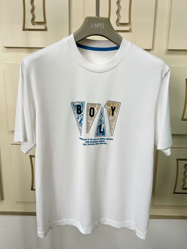 T-shirts à col rond et manches courtes pour hommes, t-shirts tendance avec imprimé graphique et broderies, t-shirts décontractés multicolores 100% coton pour hommes